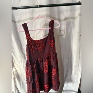 Old Navy Red Floral Mini Dress